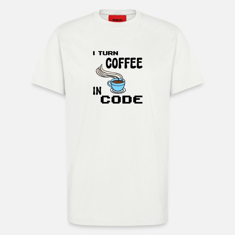 Programmeur de code Scripting Statement Développeur - T-shirt bio décontracté fabriqué en UE - OFF WHITE