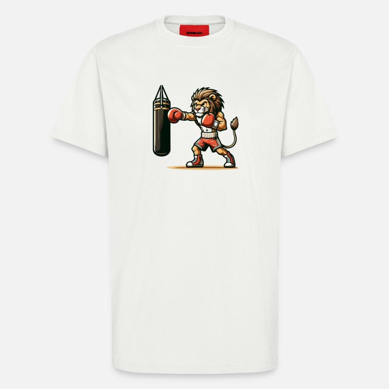 Punchline King: Der Boxlöwe - T-Shirt - made by SPREAD - OFF WHITE