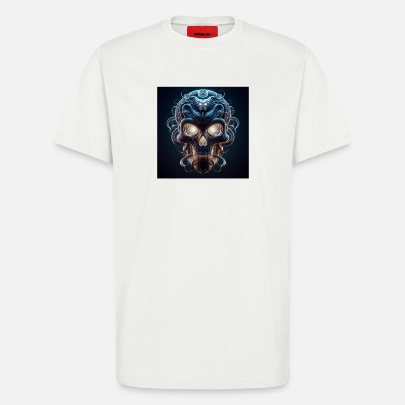 Schädel verschmolzen mit Snake 3D - T-Shirt - made by SPREAD - OFF WHITE