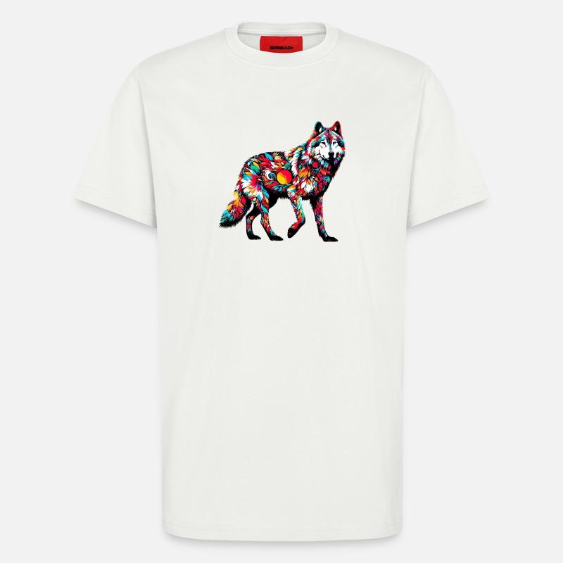 Wolf - T-Shirt - made by SPREAD - OFF WHITE