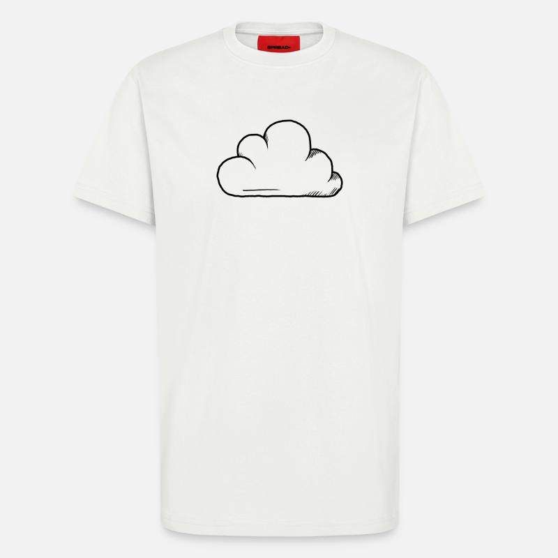Conception du cloud - T-shirt bio décontracté fabriqué en UE - OFF WHITE
