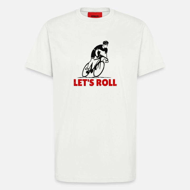 Dynamischer Radfahrer Silhouette - T-Shirt - made by SPREAD - OFF WHITE