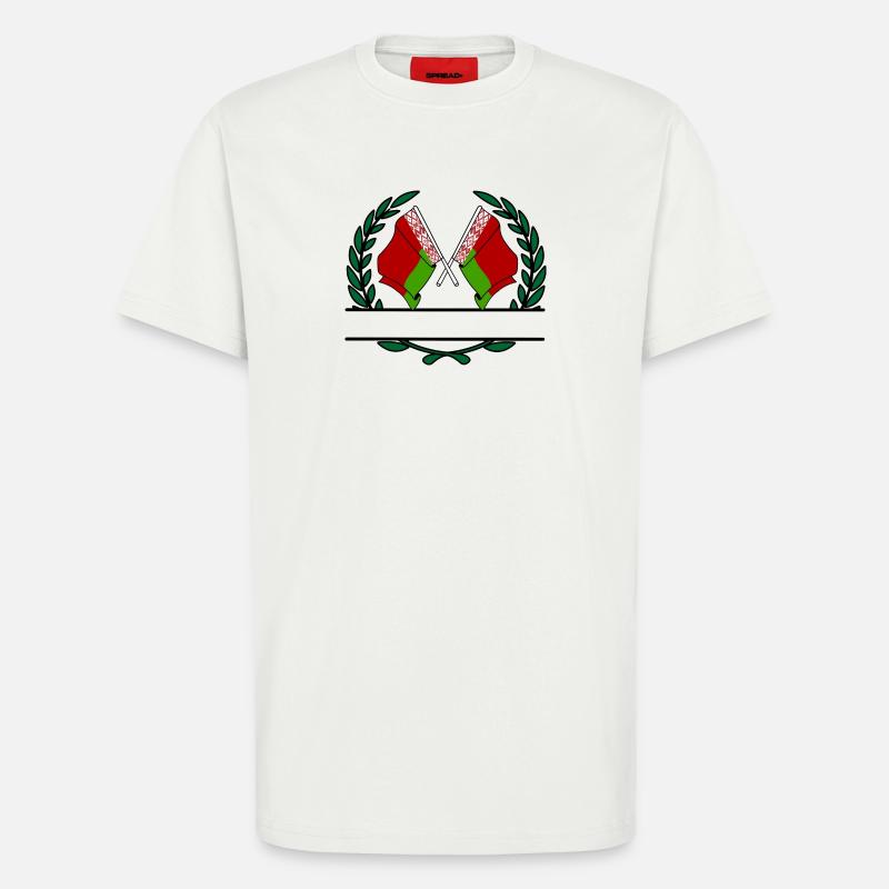 Fahnen Belarus Lorbeerkranz Banner - T-Shirt - made by SPREAD - OFF WHITE