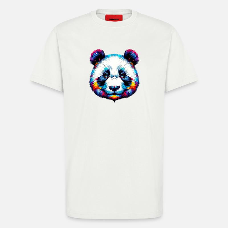 Panda - T-shirt bio décontracté fabriqué en UE - OFF WHITE