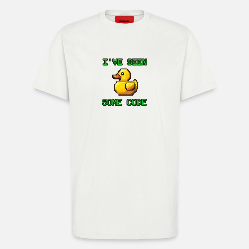 Pixel Duck J’ai vu du code - T-shirt bio décontracté fabriqué en UE - OFF WHITE