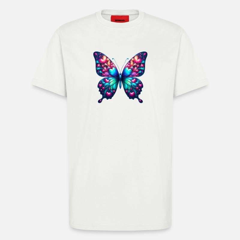 Sommerfuglhjerte hjerter små hjerter lite hjerte - Organic Relaxed T-skjorte produsert i EU - OFF WHITE