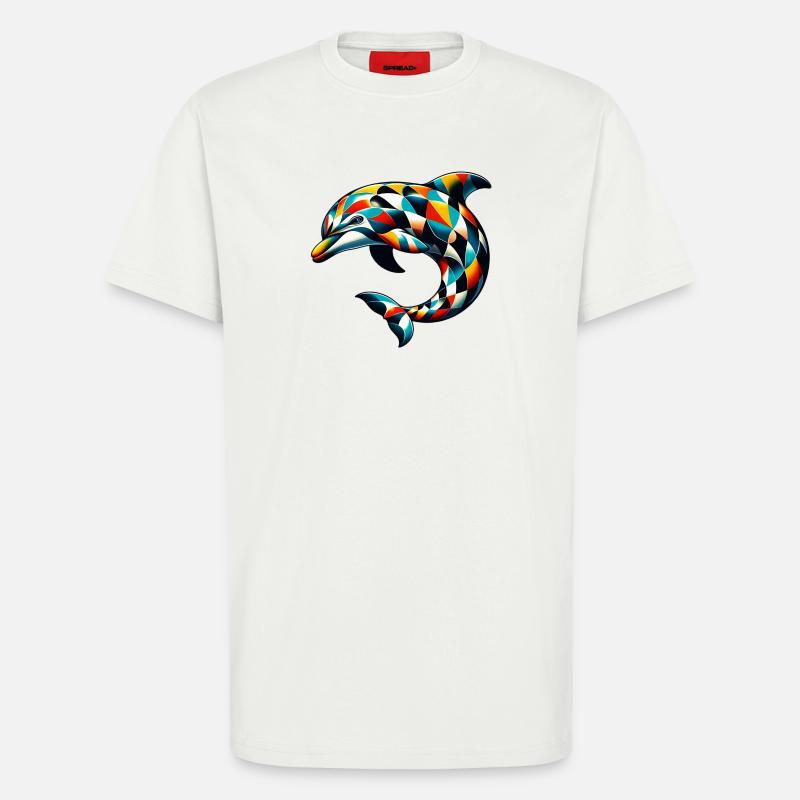 Harlekin-Delfin - T-Shirt - made by SPREAD - OFF WHITE