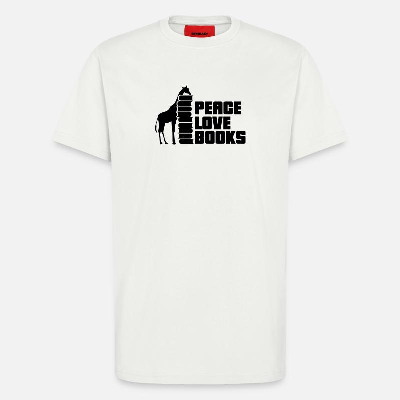 Lesen Bücher Buch Giraffe - T-Shirt - made by SPREAD - OFF WHITE