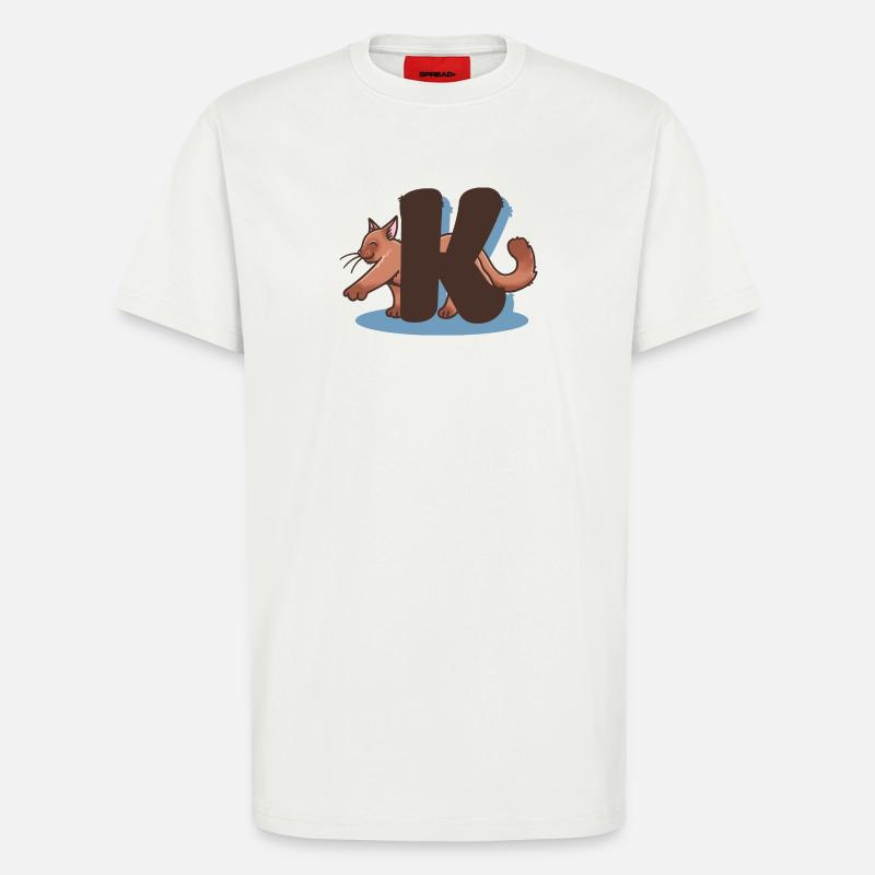 Katze Buchstabe K - T-Shirt - made by SPREAD - OFF WHITE