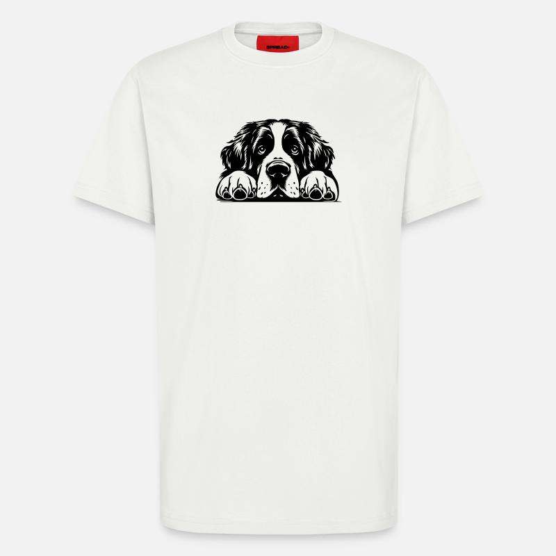 Bernhardiner Kopf mit Pfoten - T-Shirt - made by SPREAD - OFF WHITE