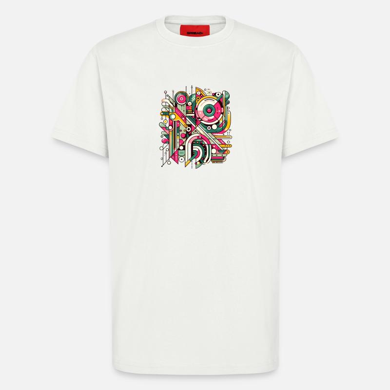 Neon Geometry — Hypergrid - T-Shirt - made by SPREAD - OFF WHITE