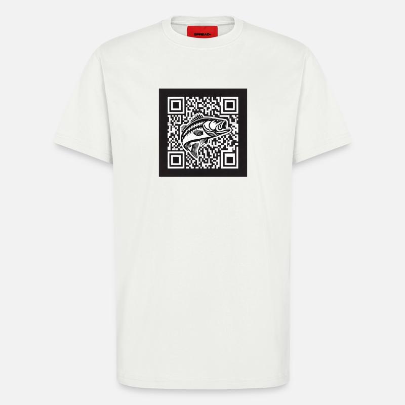 Perch QR Code Design - T-Shirt - made by SPREAD - OFF WHITE