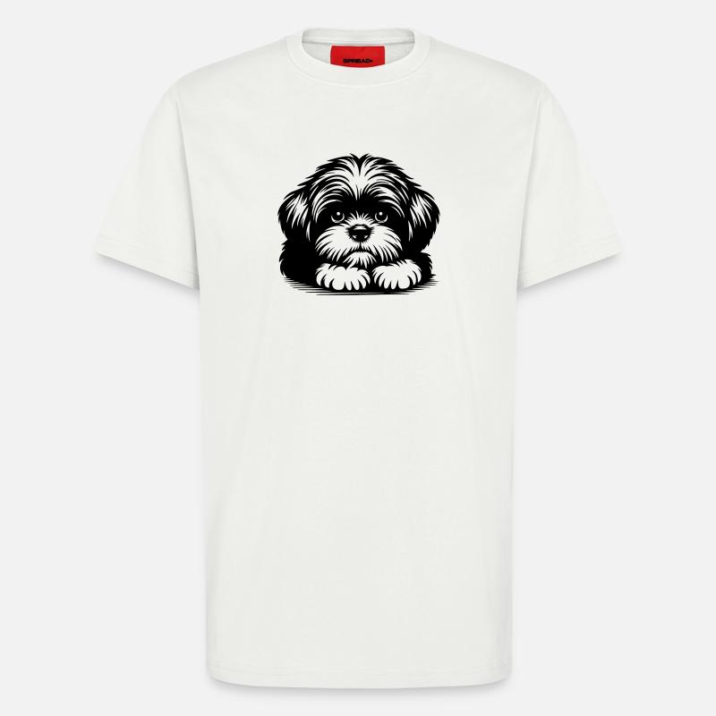 Shih Tzu Head with Paws - T-Shirt - made by SPREAD - OFF WHITE