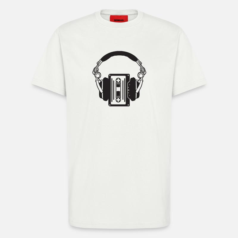 Retro-Kopfhörer mit Boho-Kassetten - T-Shirt - made by SPREAD - OFF WHITE