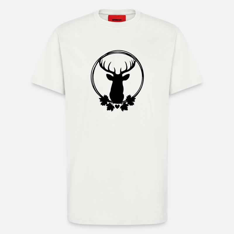Kranz mit Hirsch - T-Shirt - made by SPREAD - OFF WHITE