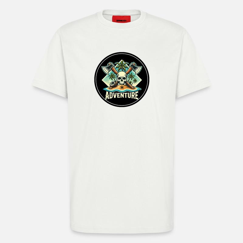 Abenteuer Skull Insel Patch - T-Shirt - made by SPREAD - OFF WHITE