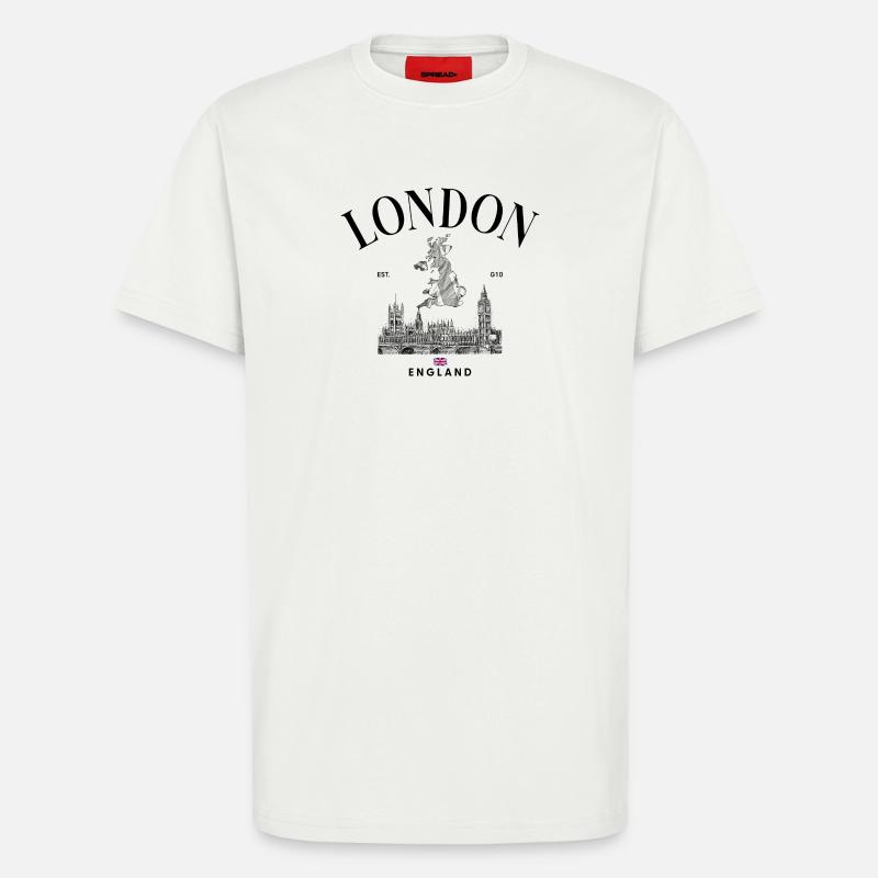 Tiny Union Jack auf Schwarz - T-Shirt - made by SPREAD - OFF WHITE
