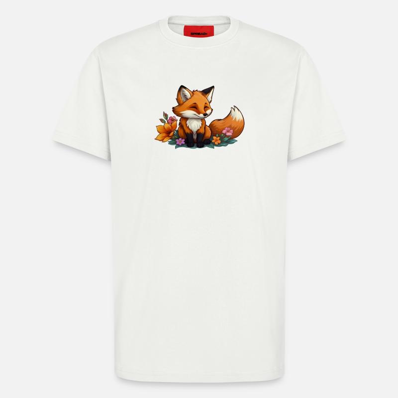 Fuchs mit Blumen - Floral Fox - T-Shirt - made by SPREAD - OFF WHITE