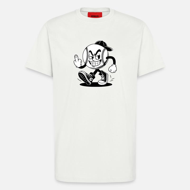 Baseball mit einem selbstbewussten - T-Shirt - made by SPREAD - OFF WHITE