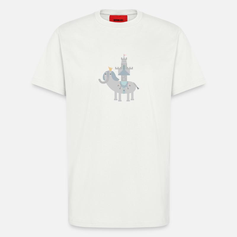 Elefant und Schloss l no text - T-Shirt - made by SPREAD - OFF WHITE