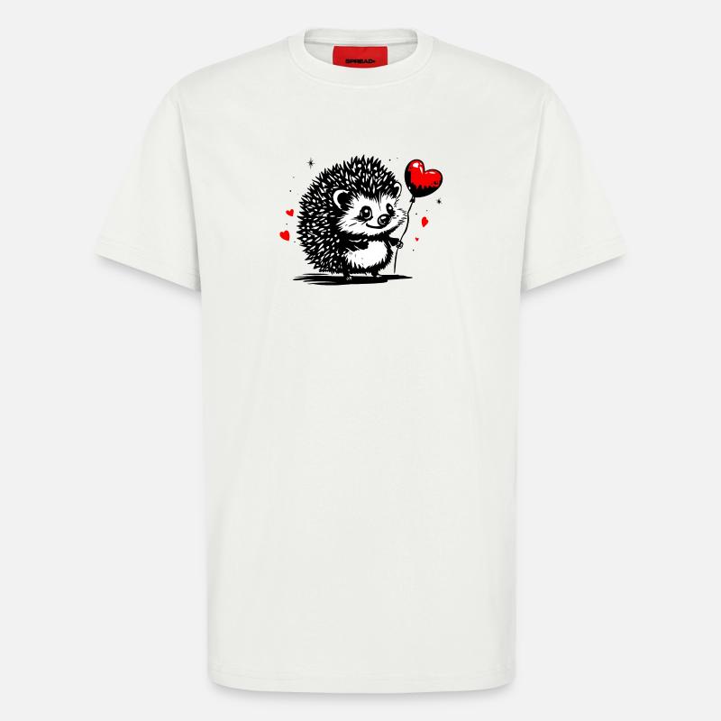 Igel mit Herz Luftballon - Heartful Creatures - T-Shirt - made by SPREAD - OFF WHITE