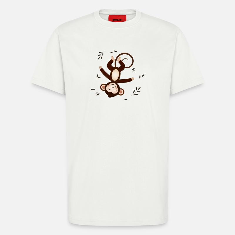 Entspanntes Äffchen – Verspieltes Tiermotiv - T-Shirt - made by SPREAD - OFF WHITE