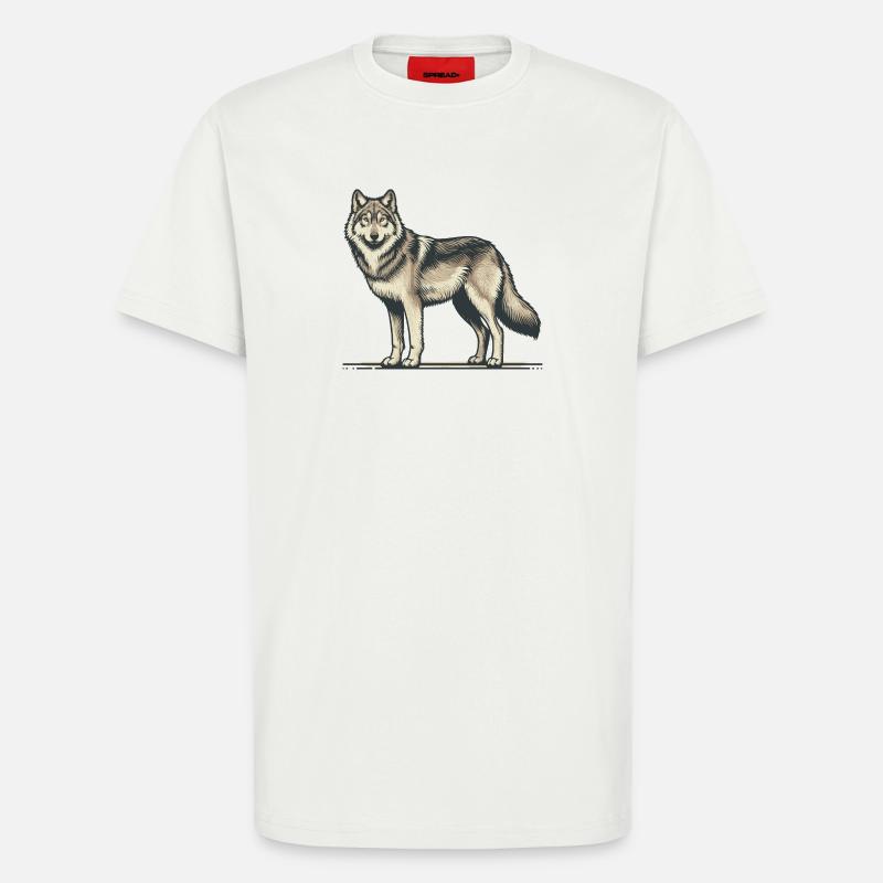 Wolf - T-Shirt - made by SPREAD - OFF WHITE