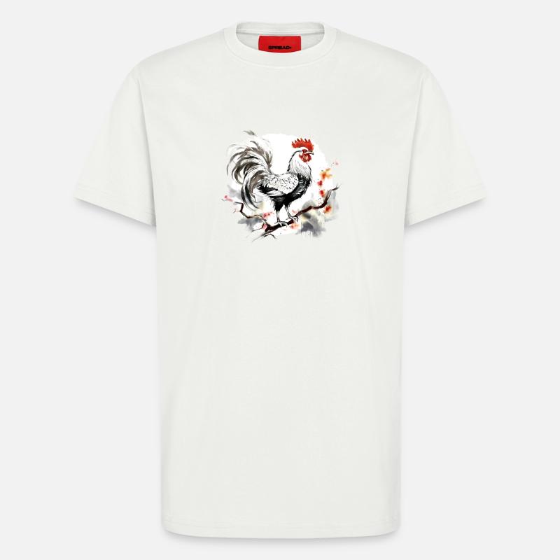 Chinesisches Sternzeichen Hahn - T-Shirt - made by SPREAD - OFF WHITE