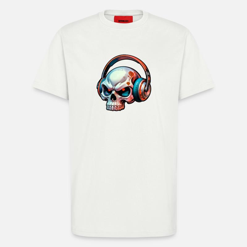 Schädel mit kopfhörer - T-Shirt - made by SPREAD - OFF WHITE