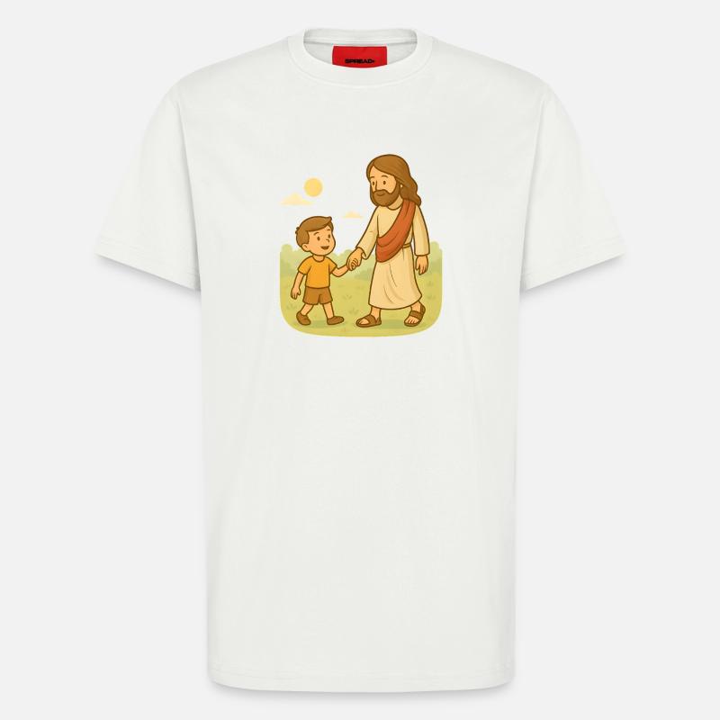 Mit Jesus gehen (Junge) - T-Shirt - made by SPREAD - OFF WHITE