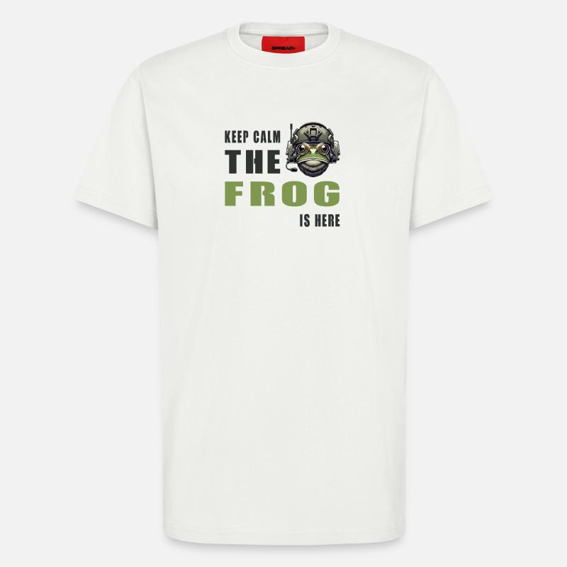 Kampffrosch – Keep Calm Style - T-Shirt - made by SPREAD - OFF WHITE
