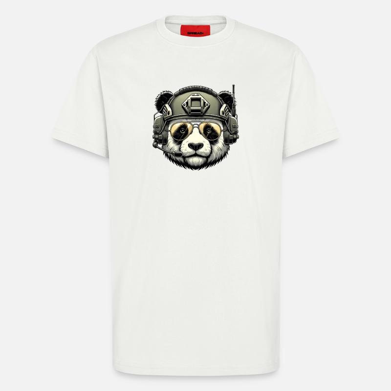 Panda Military Army Design - T-Shirt - made by SPREAD - OFF WHITE