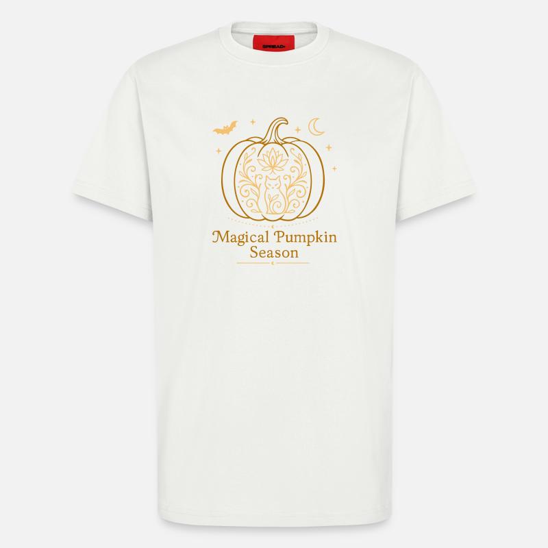 Magical Pumpkin - Cat & Fall Witchy Design - T-Shirt - made by SPREAD - OFF WHITE