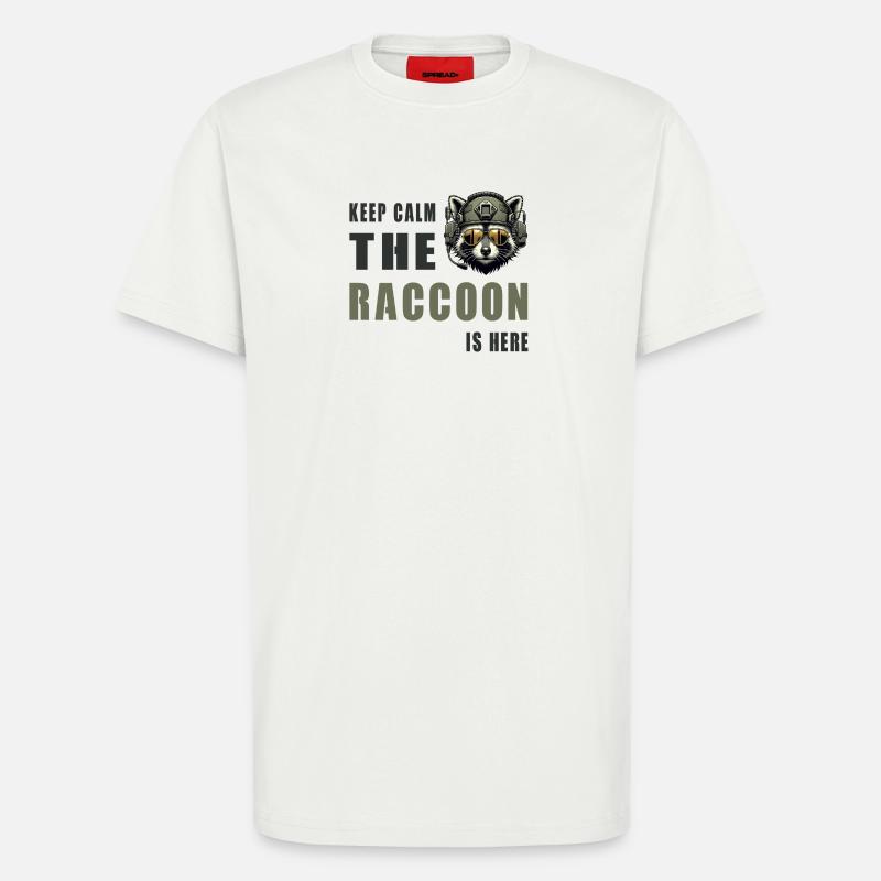 Keep Calm Raccoon Is Here - T-Shirt - made by SPREAD - OFF WHITE