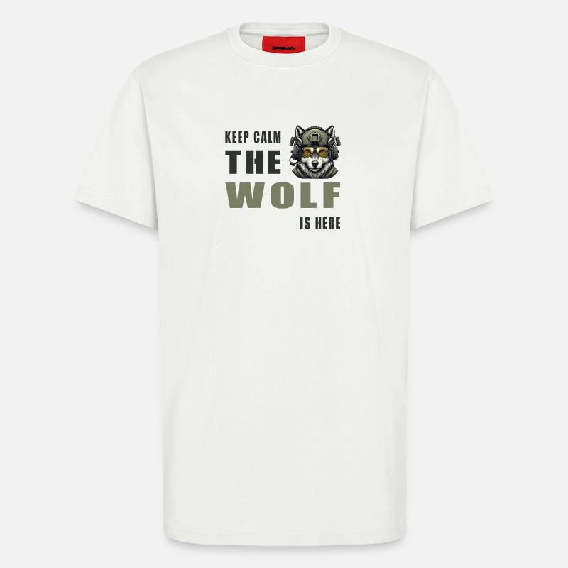 Keep Calm Wolf Is Here - T-Shirt - made by SPREAD - OFF WHITE