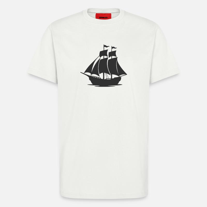 Mysteriöse Silhouette eines Segelschiffs - T-Shirt - made by SPREAD - OFF WHITE