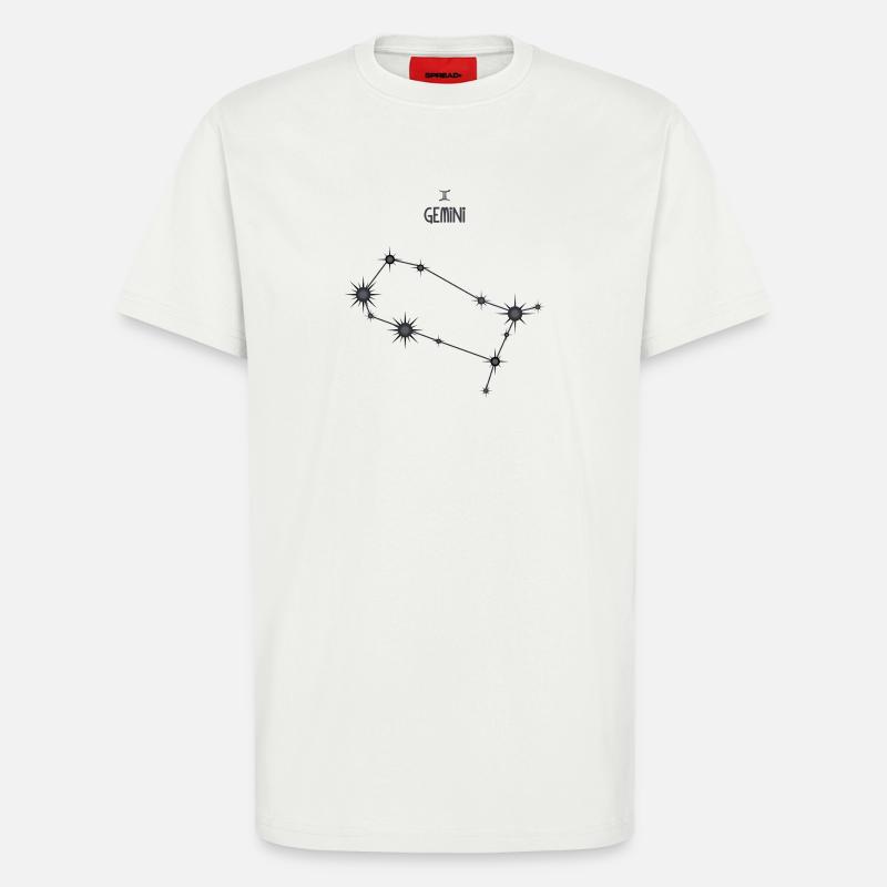 Zwillinge Sternzeichen Sternbild Schwarz & Grau - T-Shirt - made by SPREAD - OFF WHITE