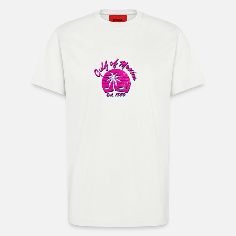 Tropical spring feeling with palm trees - T-Shirt - made by SPREAD - OFF WHITE