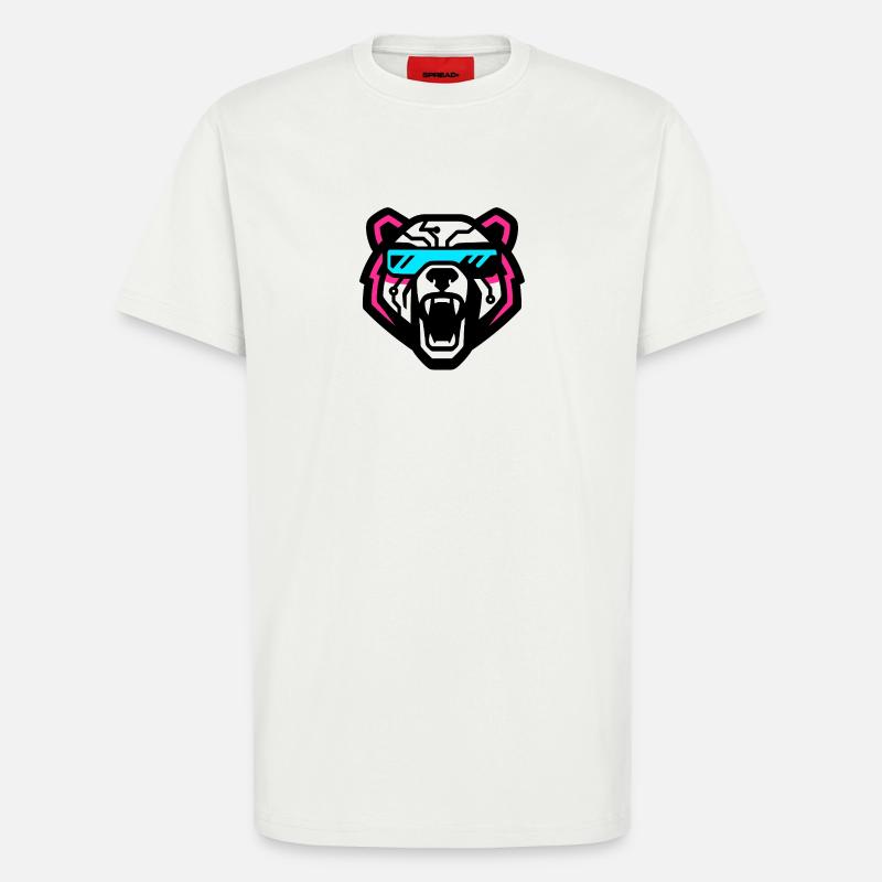 Cyber bear with neon visor - T-Shirt - made by SPREAD - OFF WHITE