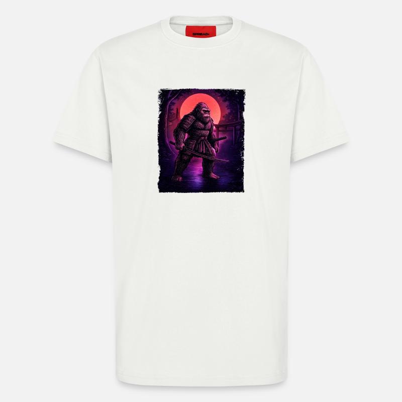 Samurai Bigfoot Kryptid Sasquatch Yeti Jäger - T-Shirt - made by SPREAD - OFF WHITE