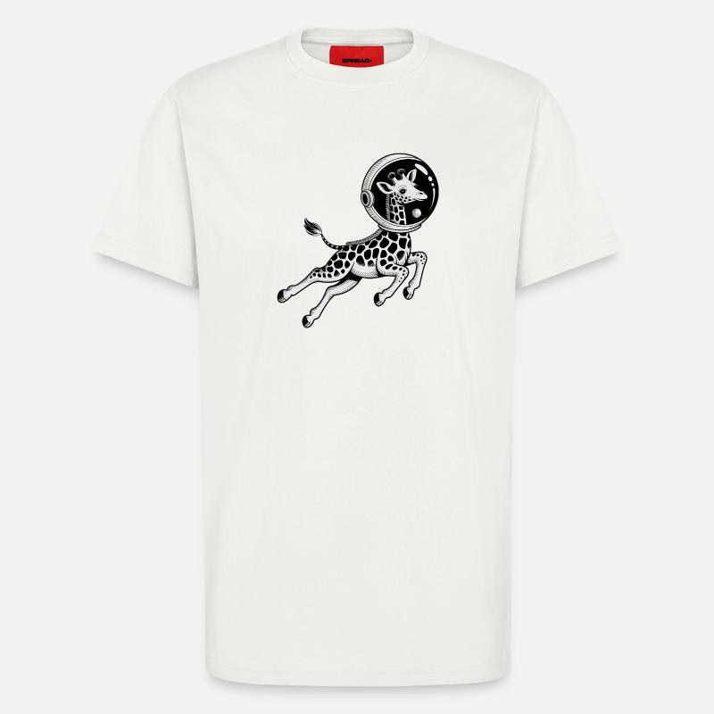 Giraffe in Space - Cool Astonomy Logo - T-Shirt - made by SPREAD - OFF WHITE
