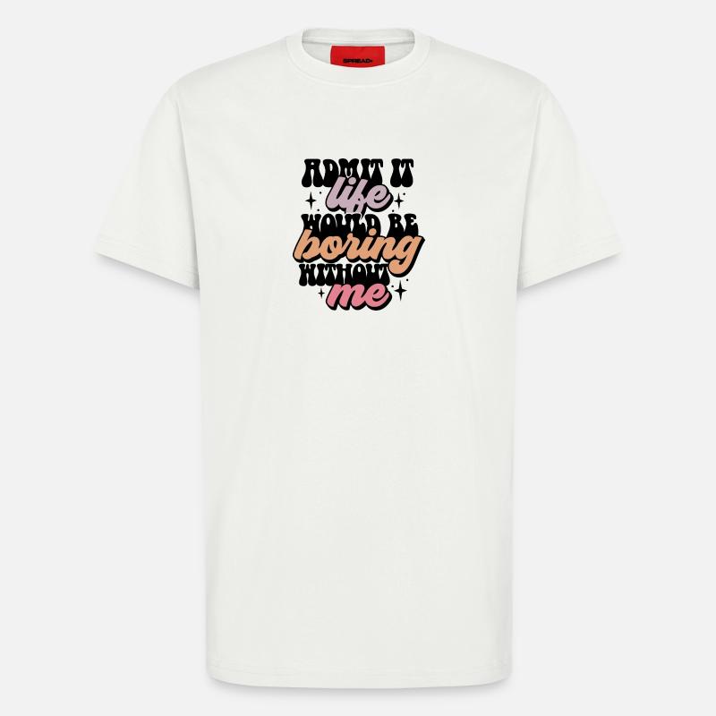 Expression classique dans des tons pastel - T-shirt bio décontracté fabriqué en UE - OFF WHITE