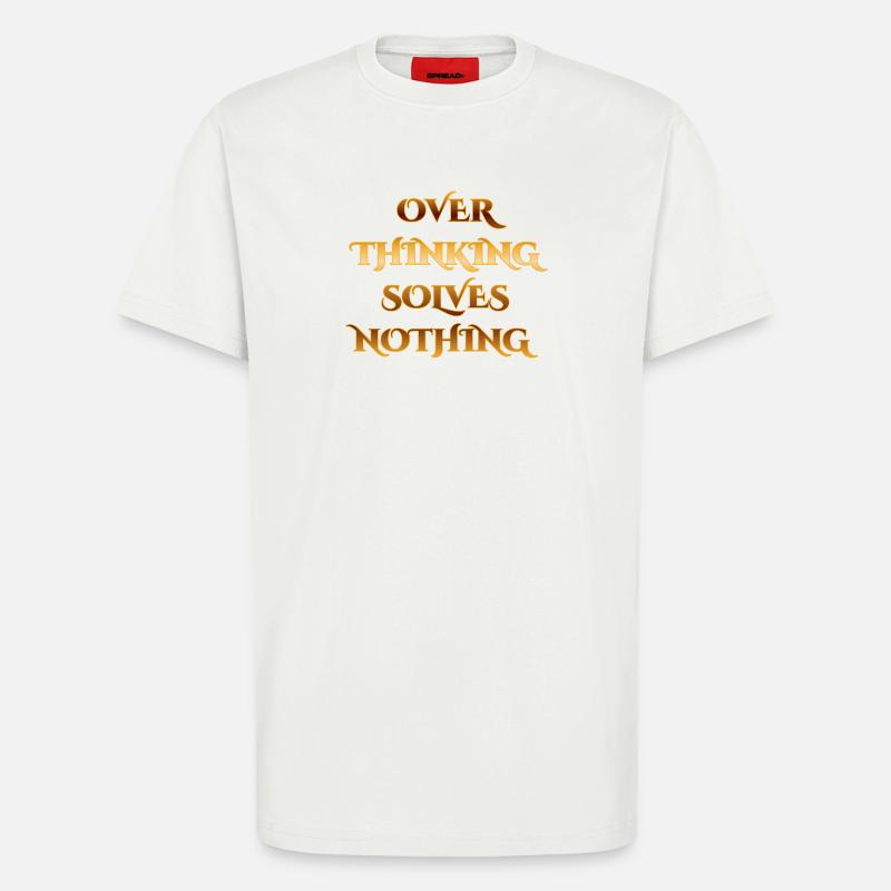 Conception de devis supérieure - Réflexion excessive - T-shirt bio décontracté fabriqué en UE - OFF WHITE