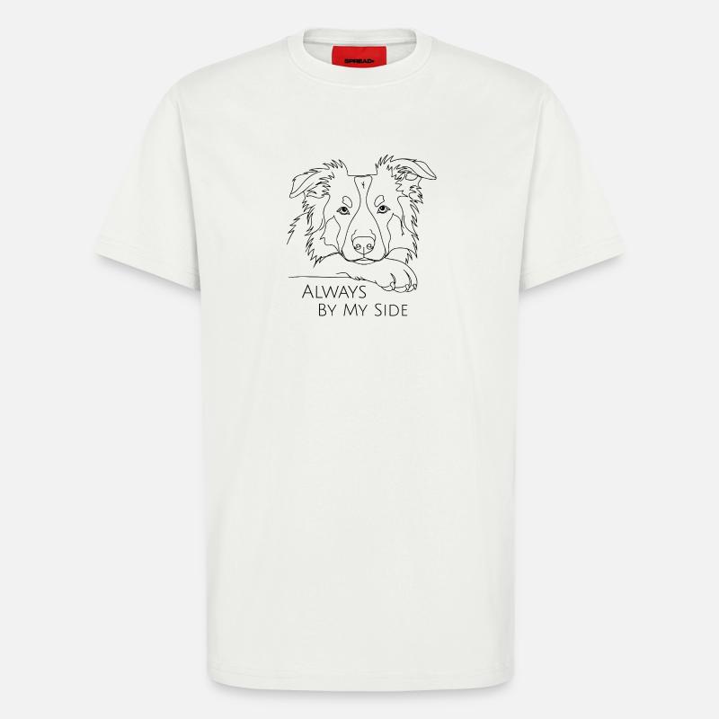 Australian Shepherd Always By My Side - T-Shirt - made by SPREAD - OFF WHITE