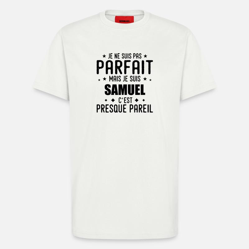 Samuel: authentisch, unvollkommen, oben, Perfektion - T-Shirt - made by SPREAD - OFF WHITE