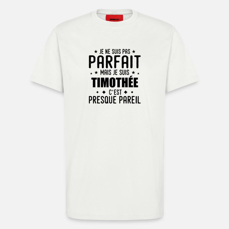 Timothée : authentique, imparfait, top, perfection - T-shirt bio décontracté fabriqué en UE - OFF WHITE