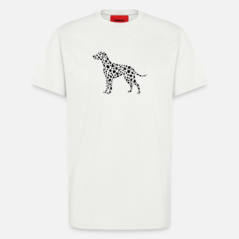 Dalmatiner Silhouette minimalistisch Hundebesitzer - T-Shirt - made by SPREAD - OFF WHITE