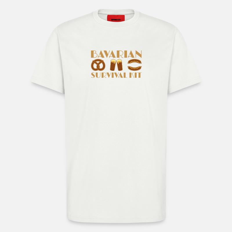 Bayerischer Bier- und Wurst-Wander-Design - T-Shirt - made by SPREAD - OFF WHITE
