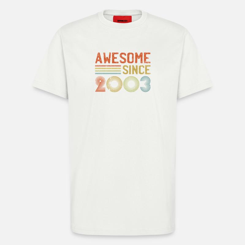 Retro 2003 Celebration Graph Text - T-Shirt - made by SPREAD - OFF WHITE