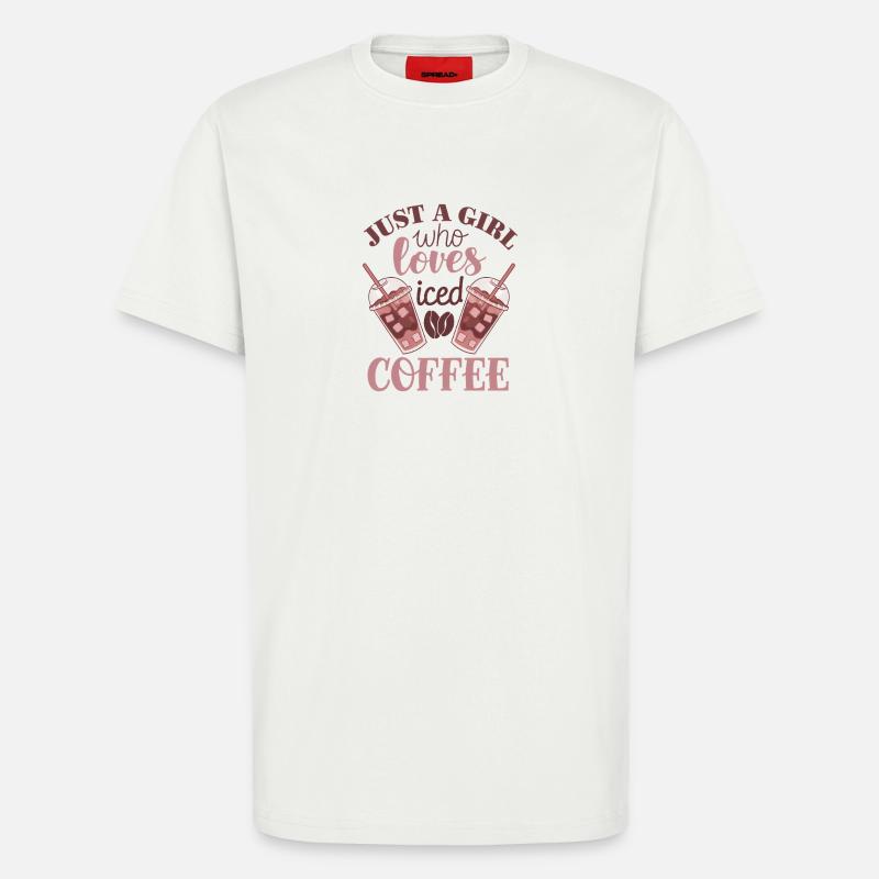 Mädchen, das Eiskaffee liebt - T-Shirt - made by SPREAD - OFF WHITE